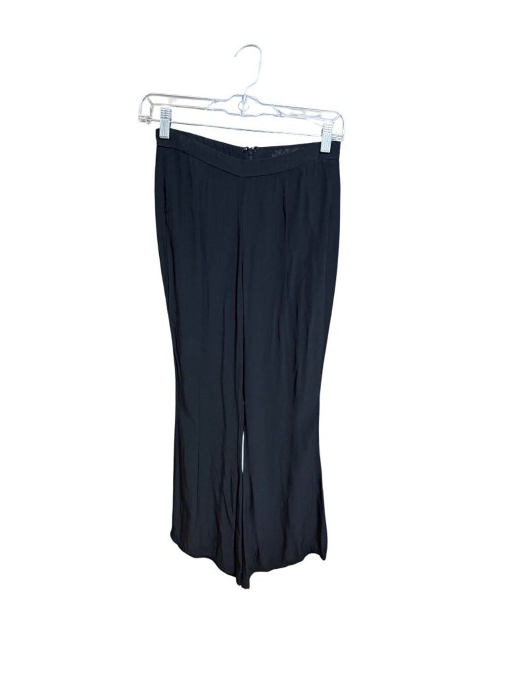 Reformation Black Wide-Leg High-Waisted Pants With Rear Zipper Closure Womens Si